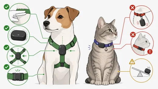 Sichere Befestigung eines kleinen GPS-Trackers am Halsband