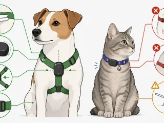 Sichere Befestigung eines kleinen GPS-Trackers am Halsband