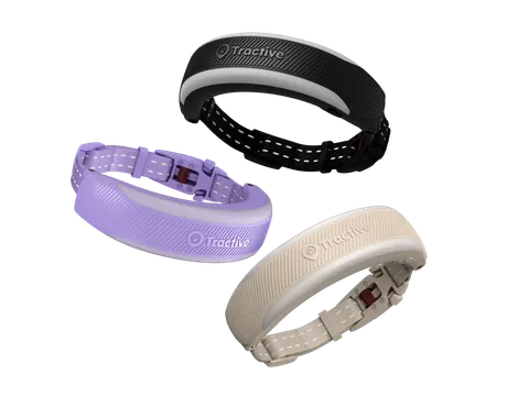Rundes GPS-Tracker-Halsband für Katzen in einer freigestellten Produktansicht
