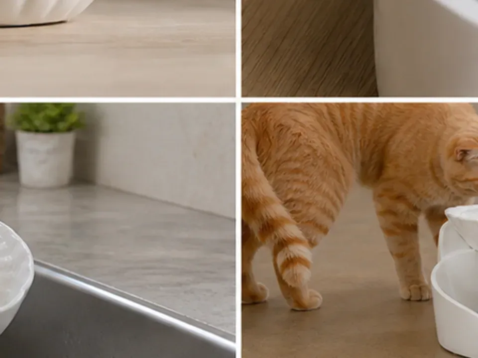 Pumpe und Filter des Cat Mate Shell Pet Fountain