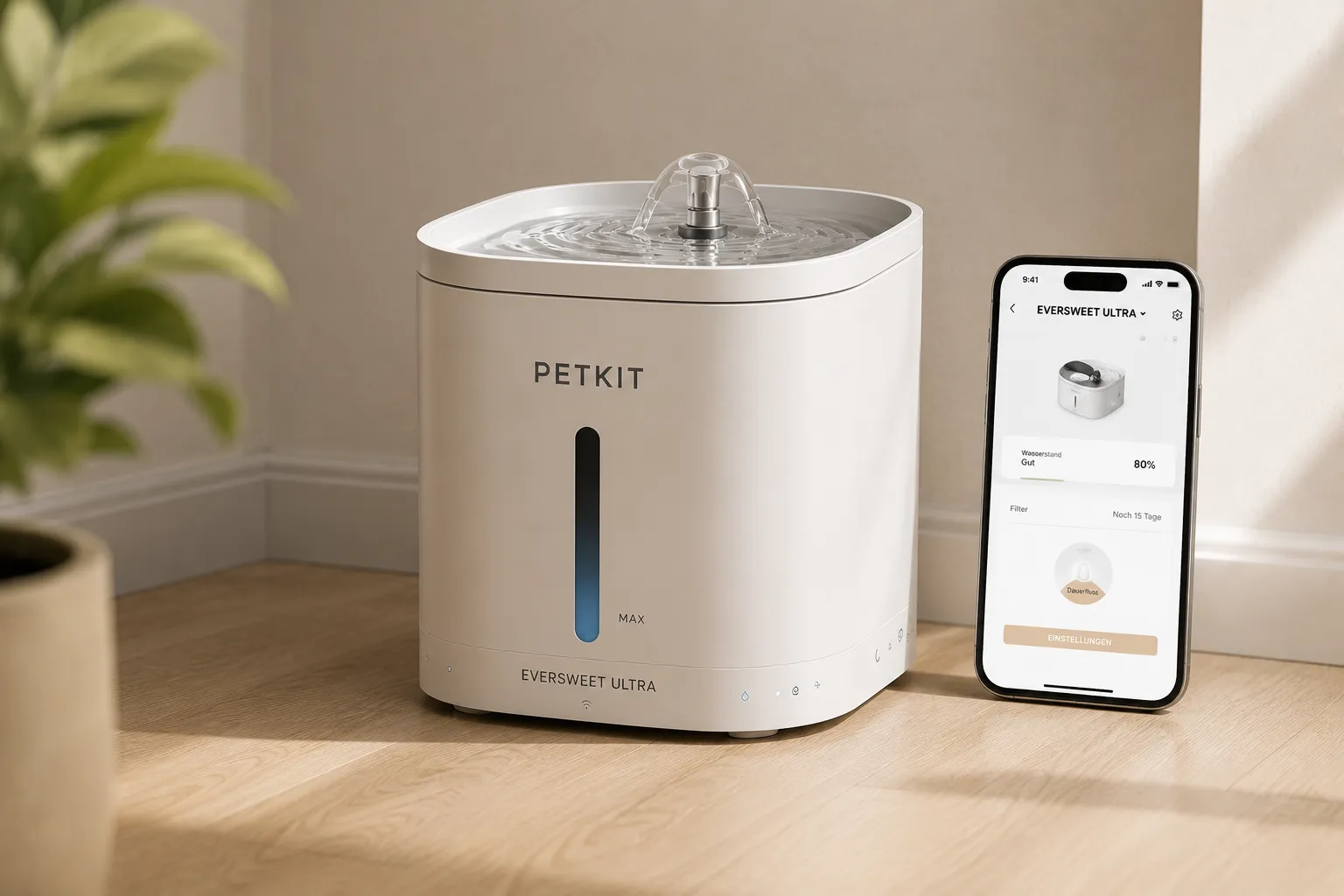 Getrennter Frischwasser- und Abwassertank des PETKIT Eversweet Ultra