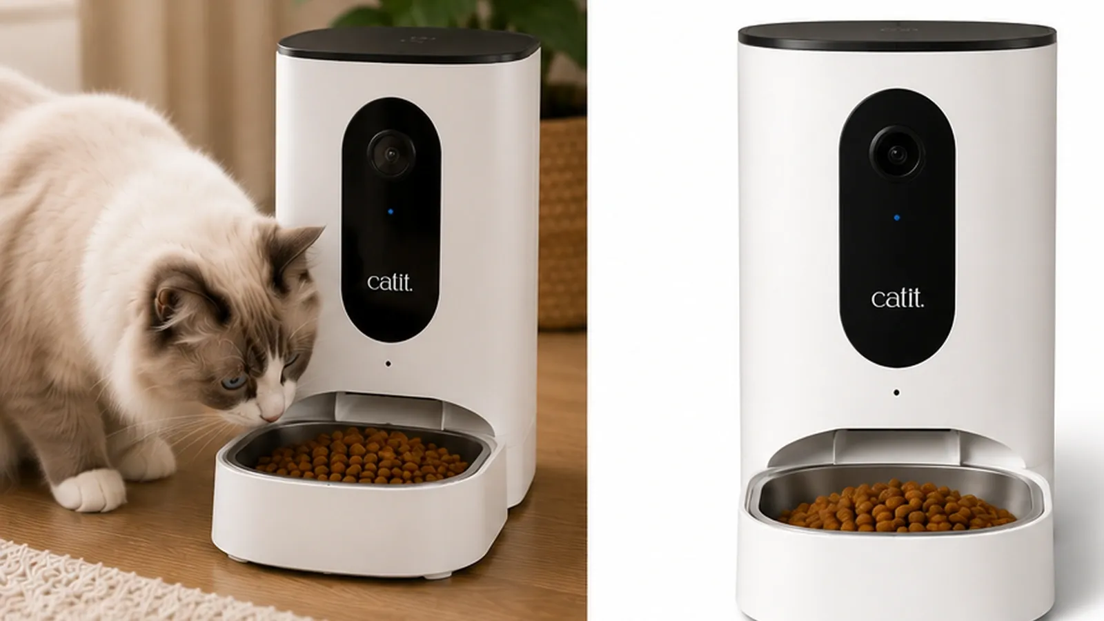 Catit PIXI Vision Smart Feeder in redaktioneller Produktdarstellung