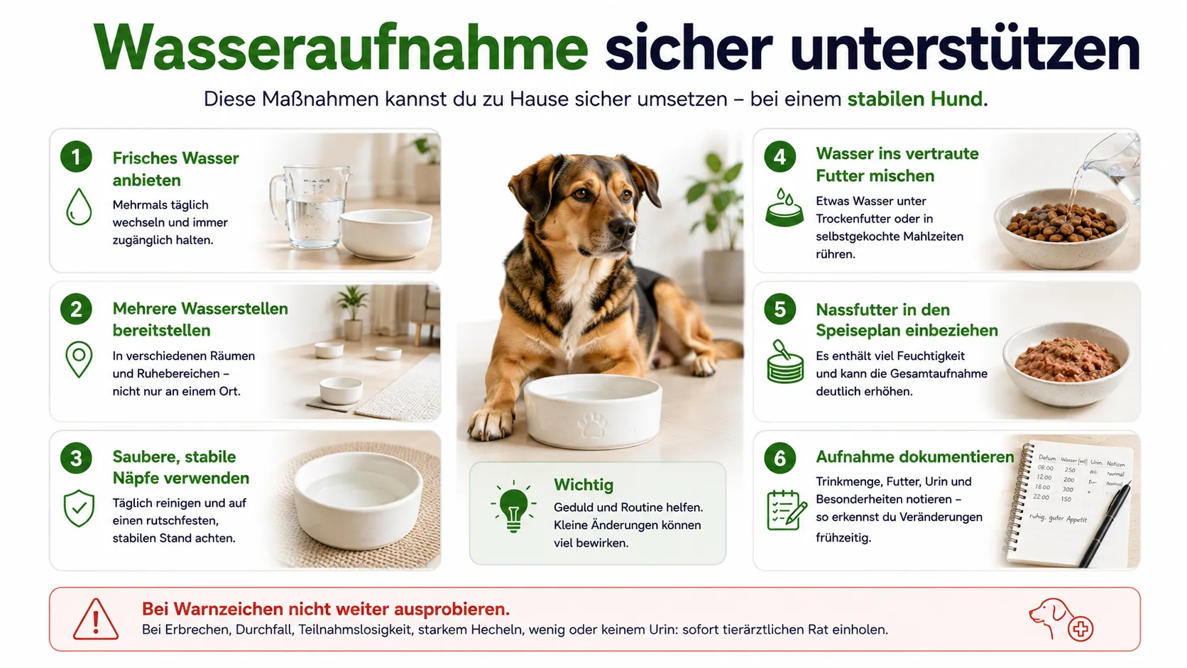 Sichere Maßnahmen zur Unterstützung der Wasseraufnahme