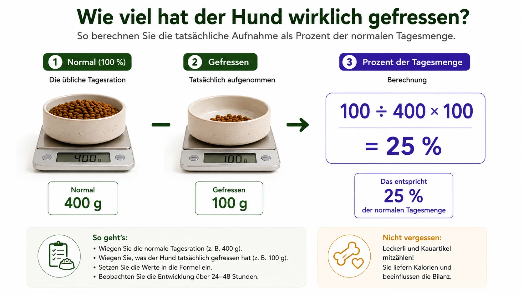 Prozentuale Einordnung der aufgenommenen Tagesration
