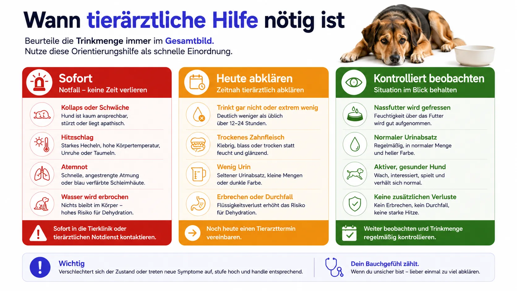 Dreistufige Triage bei geringer Wasseraufnahme